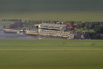 Aerial View of Newmarket Rowley Mile Racecourse