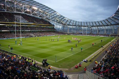 Rugby Match at the Aviva Stadium in Dublin Ireland