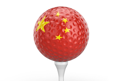China Flag on Golf Ball
