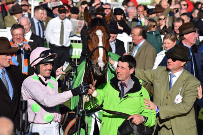 Racehorse Faugheen with Jockey Ruby Walsh and Trainer Willie Mullins