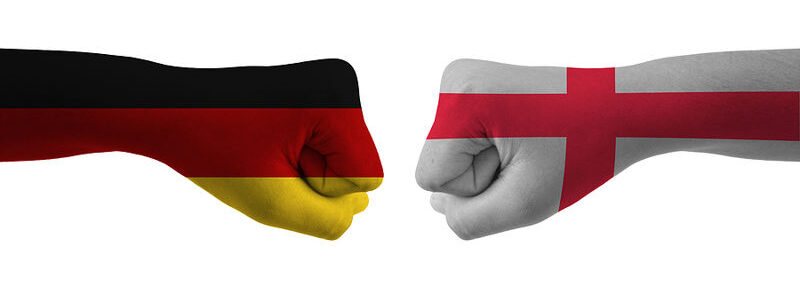 German and England Football Fan Fists