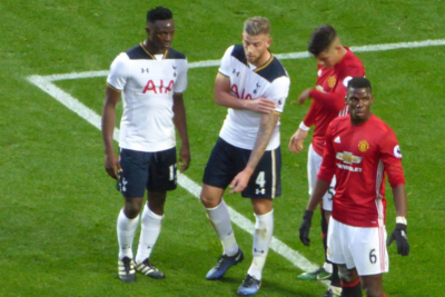 Tottenham Hotspur and Manchester United Players During Game