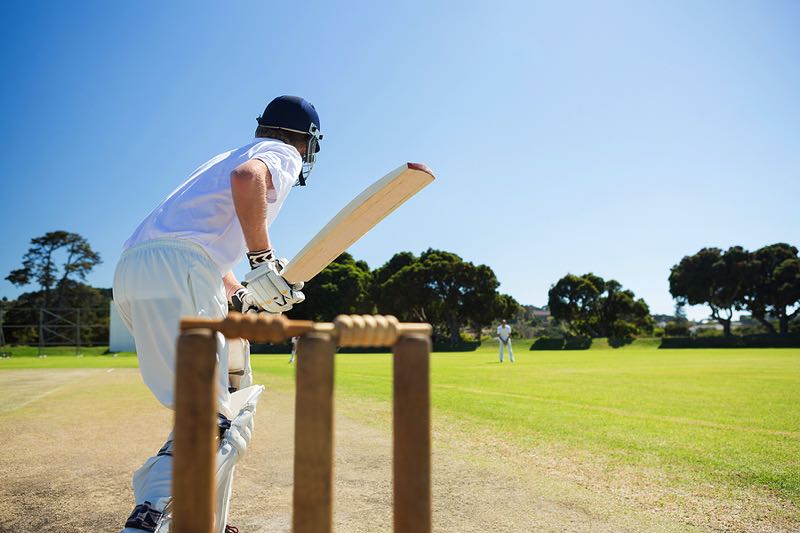 Playing cricket